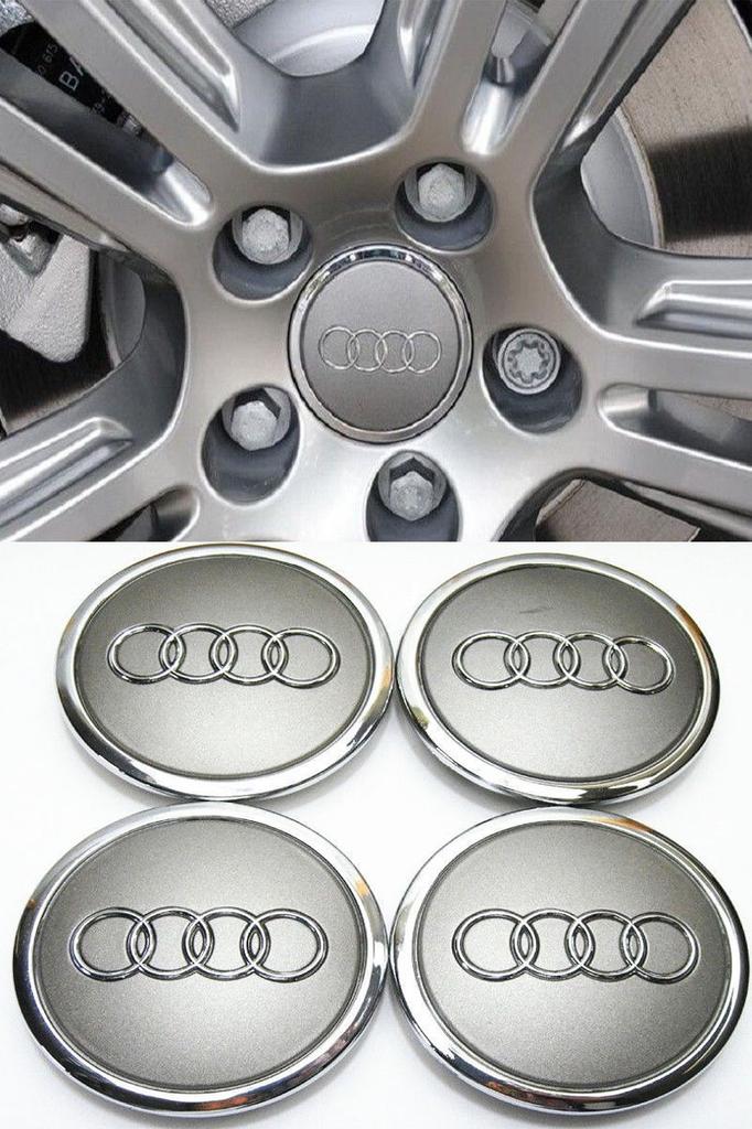 Center For Wheel Cap Car Emblem Badge Logo Cover Hub Grey 4pcsset 69mm