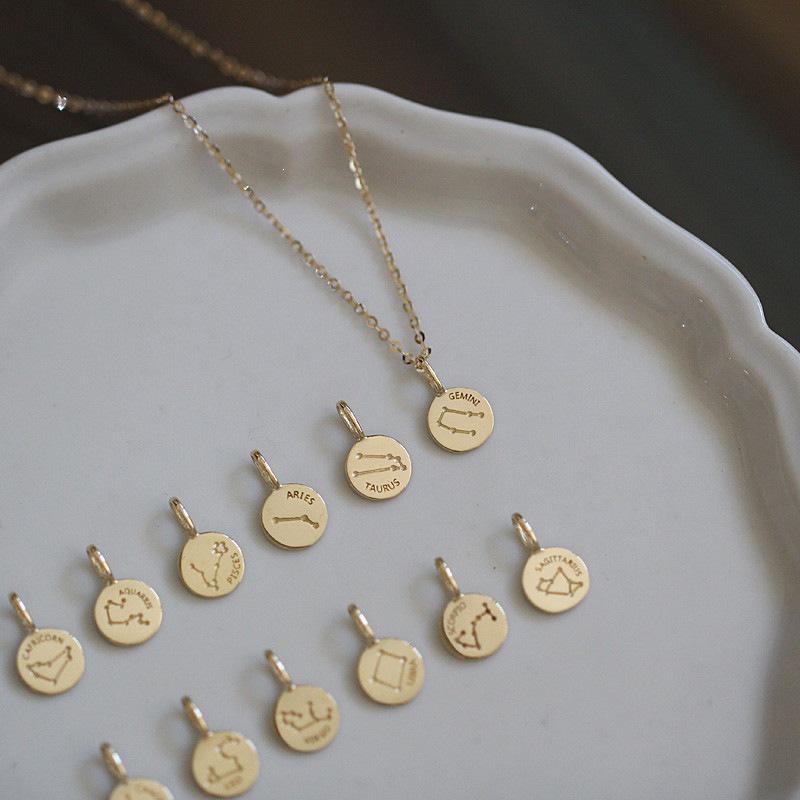 14K Gold-Plated Sterling Silver Zodiac Pendant Necklace Gemini