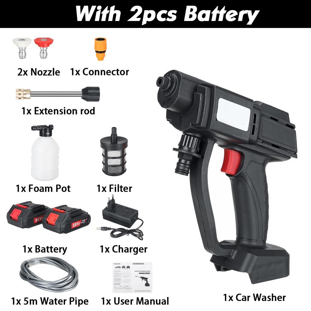 2000W 90Bar Portable Cordless High Pressure Car Washer Spray Water Guns Car Wash Pressure Cleaner Cleaning Machine