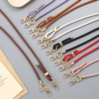 New Adjustable Braided Leather Rope Crossbody Chain Bag Replacement Chain Keychain Pendant Multifunctional Mobile Phone Lanyard