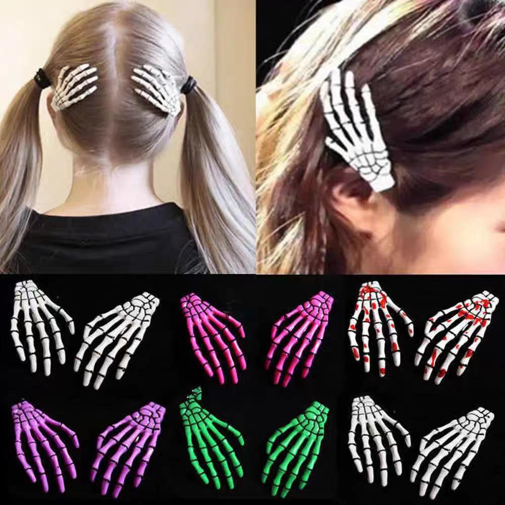 Dropshipping Gothic Claw Rose Hairpin Skeleton Hand Hair Clip for Dark Holiday Party Decoration Event Gift Novelty Gifts HQ