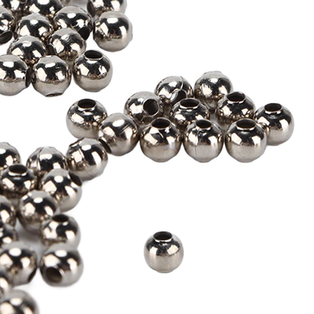 200pcs Smooth Round Jewelry Beads Ball End Spacer Beads Jewelry Tools Beading Supplies DIY Jewelry