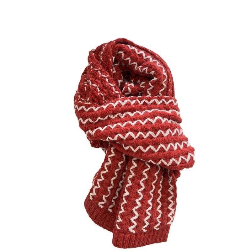 New Wool Knitted Scarf for Women in Winter Korean Fashion  Versatile Warm  Student Scarf  Skin Friendly and Soft