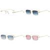 Fashion Unisex Square Metal Sunglasses With Uv400 Protection For Outdoor Activities