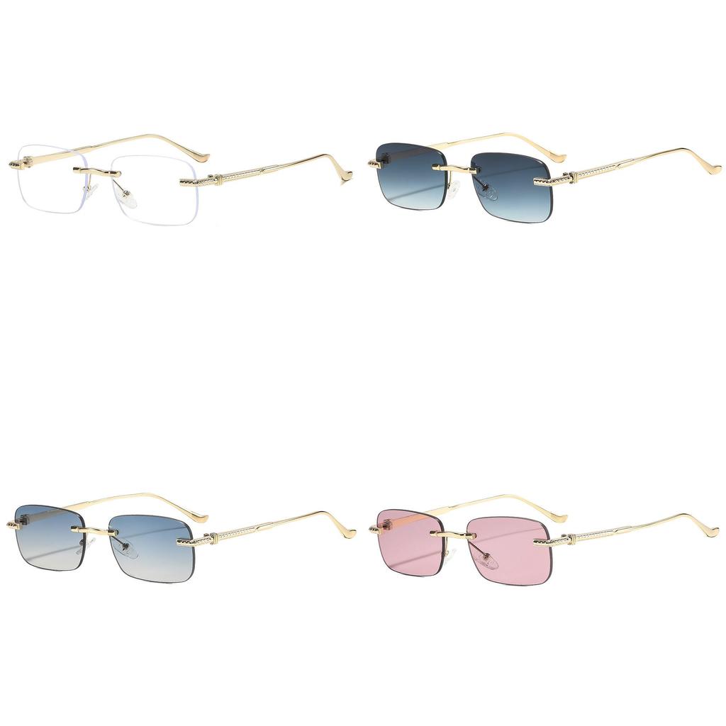 Fashion Unisex Square Metal Sunglasses With Uv400 Protection For Outdoor Activities