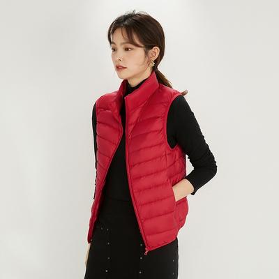 ikTok Autumn and Winter New Light and Thin Down Jacket Women's Casual Vest Fashion Vest Stand-up Collar Vest
