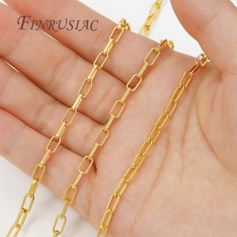 Multiple Styles 1 Meter 18K Gold Plated Brass Necklaces&Bracelets Chains Quality DIY Jewelry Accessories Chain For Needlework