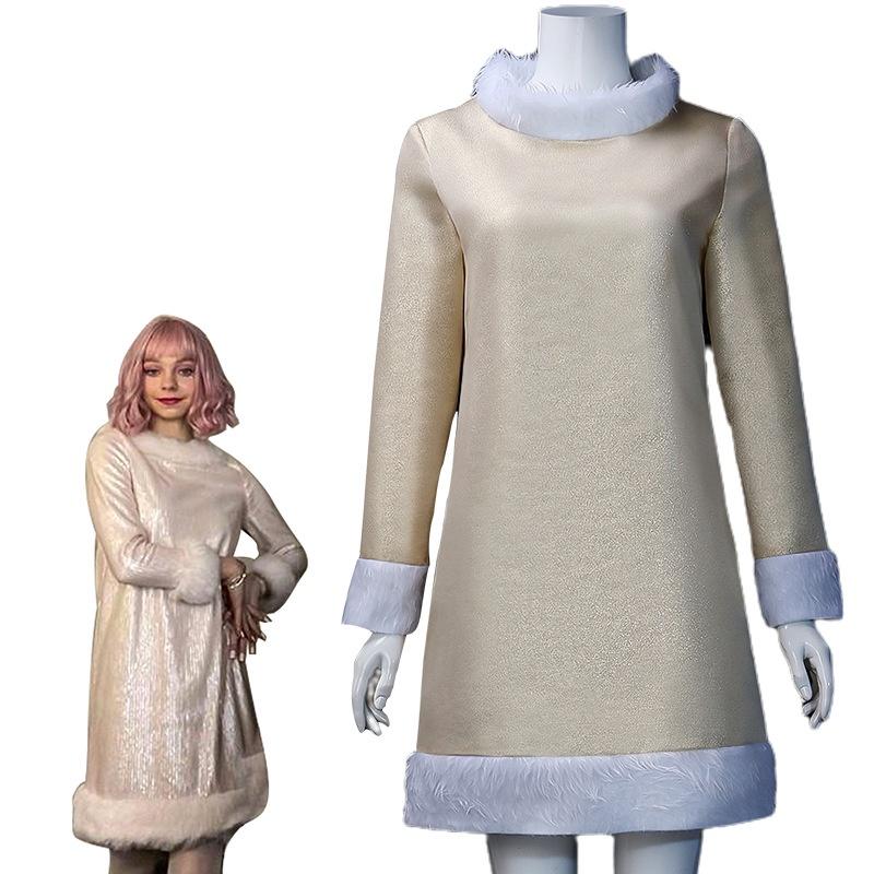 

Синклер Энид Белое Платье Косплей Костюм Семейка Аддамс Хэллоуин Наряды Adult,160cm