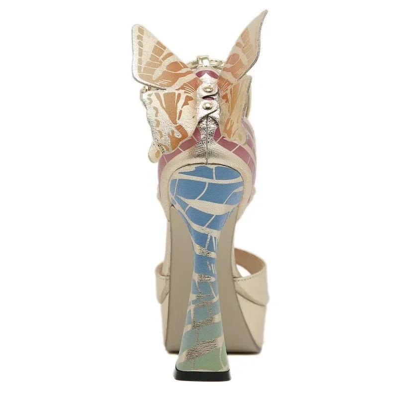 New Thick High Heels Bow Decorate Women Sandals Peep Toe Platform One-word Buckle Cover Heel Party Wedding Shoes