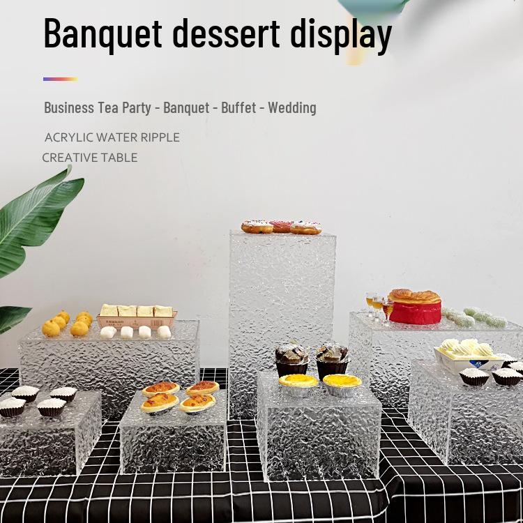 Acrylic Ripple Dessert Display Stand for Weddings and Buffets