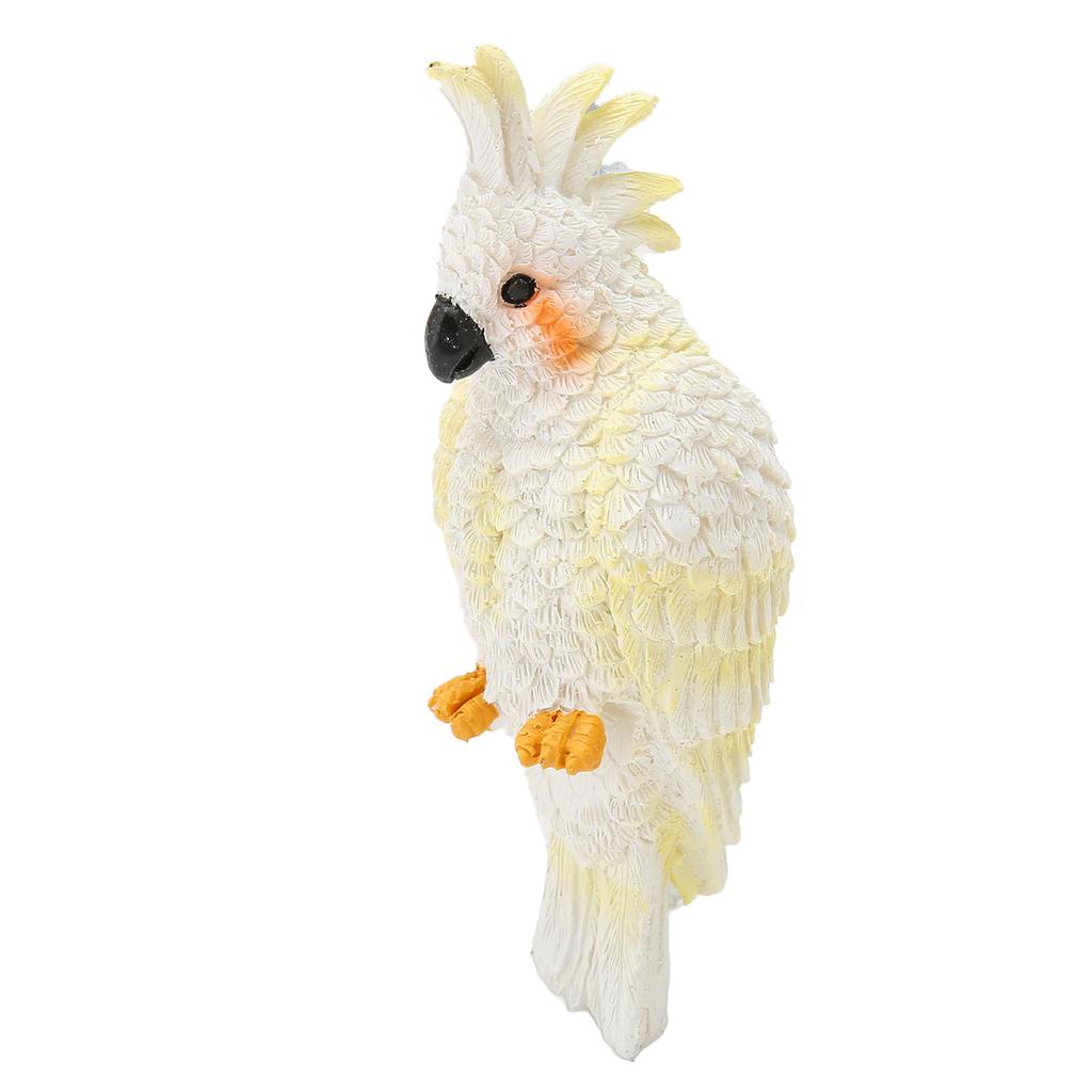 Lifelike Parrot Figurine Resin Craft Simulation Bird Statue Cockatoo Ornament Aquarium Landscape