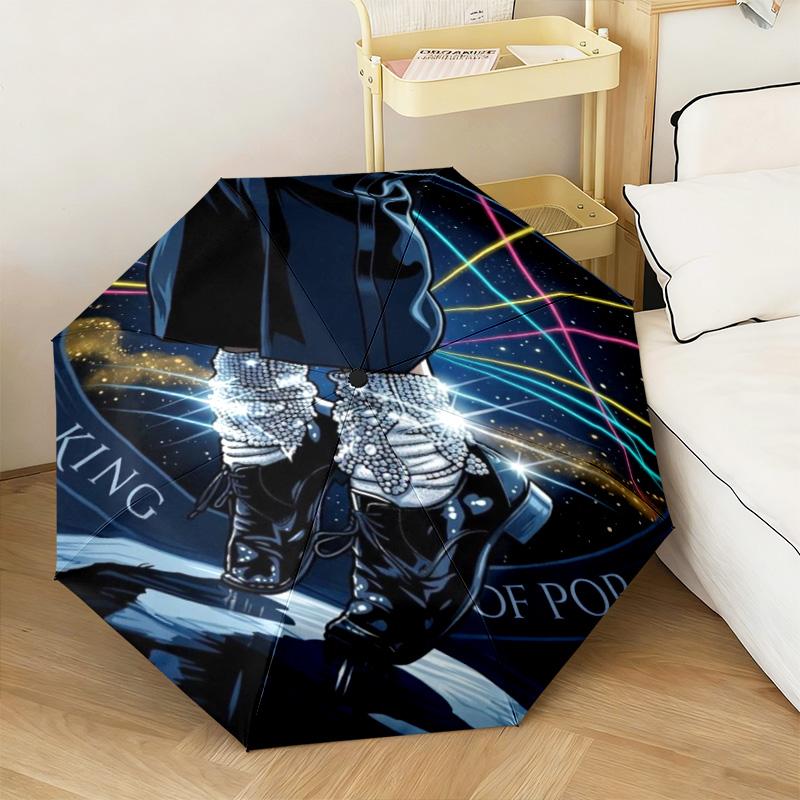1PC Michael jackson Automatic Umbrella - Suitable Travel Outdoor Portable Umbrella Birthday Gift Daily Essentials
