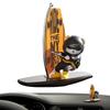 Car Figures For Dashboard Funny Surfing Bear Swinging Statue Animal Decor Car Dashboard Accessories For Truck Vehicle Sedan SUV