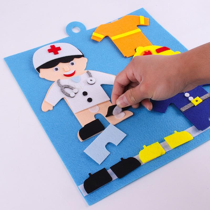 Quick Change Clothes DIY For Kids Activities Felt Toys Educational Montessori Puzzle Baby Early Education Kindergarten Toys