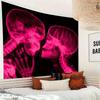 Pink Skeleton Xray Tapestry Skeleton Neon Light Unique Bedroom Music Party Room Fashion Living Room Decoration