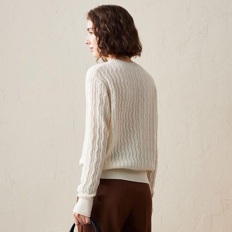 Kemon Boca Women's Cable Knit Cashmere Round Neck Sweater