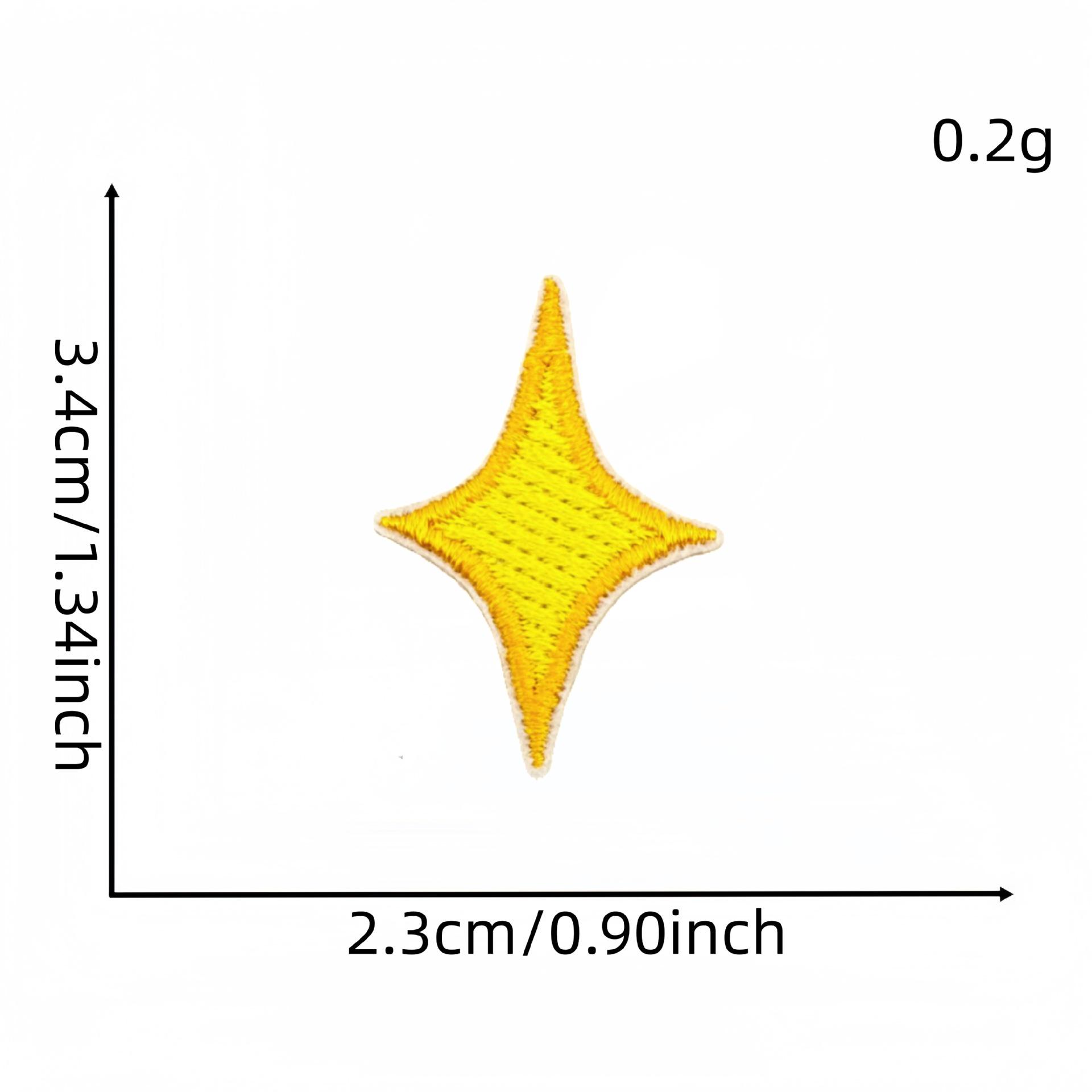 Разноцветная Мультяшная Звезда Вышитая Термонаклейка для Аксессуаров Одежды