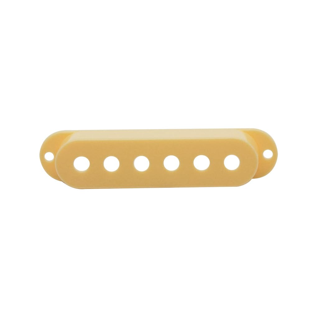 FLEOR Cream Plastic Single Coil Pickup Covers 2T1V Tone Volume Control Knobs Switch Tip Bar Tip Set 52/52/52mm