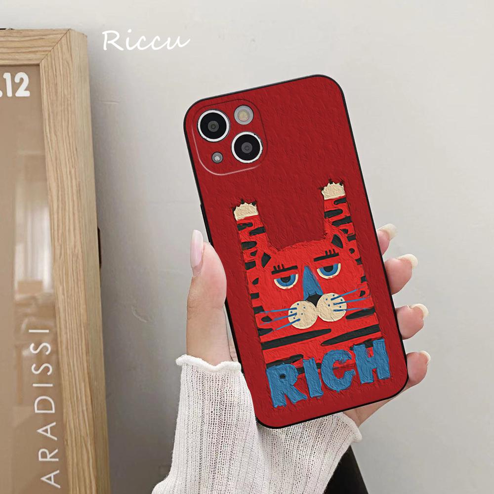 New Beckoning Tiger Phone Case 14 11 12 Pro 8 7 14 Plus 2020 X Pro 14 MAX 13 MINI XR XS Soft Cartoon Sleeping Cat Phone Covers