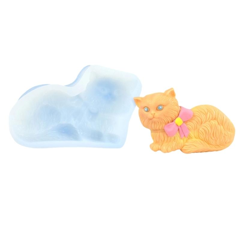 Kitten Silicone Candle Molds for Making Candle Soap Epoxy Resin Multipurpose Animal Silicone Mould for Gypsum Decoration