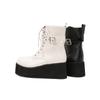 Women Ankle Boots Round Toe Wedges High Heels Buckle Rivets Zipper Lace-up Platform Short Boots Ladies Fashion Shoes Autumn Winter 46