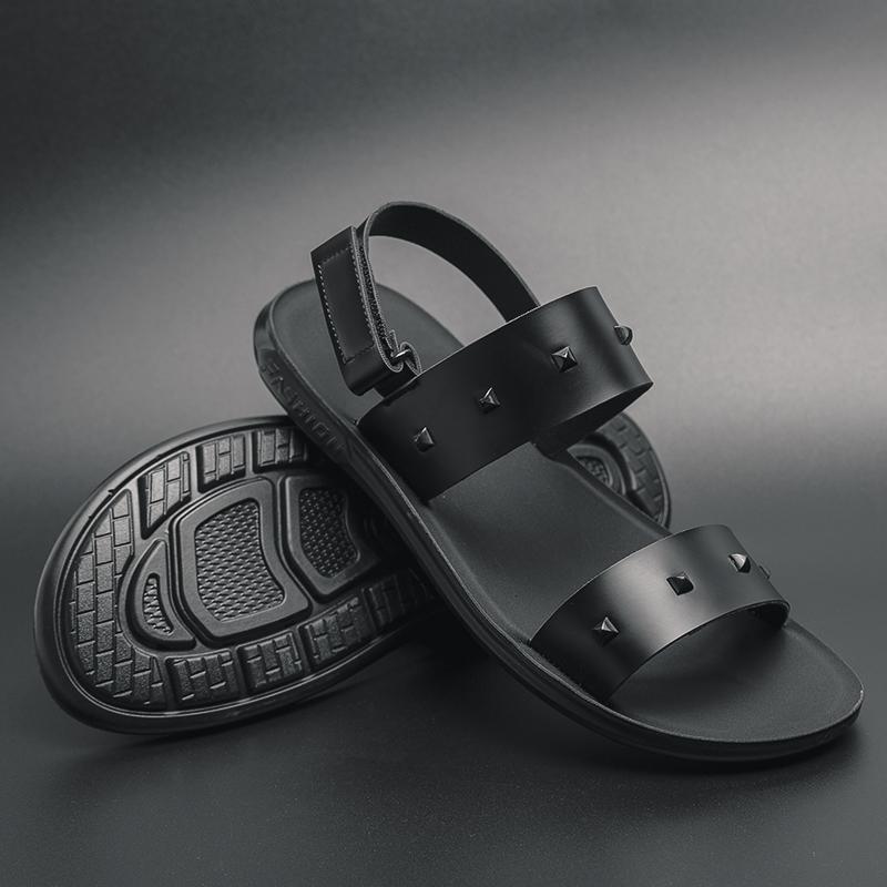 New Men Fashion Beach Sandals Black Flat Heel Casual Comfortable Sandals Men Outdoor Travel High Quality Sandals Size 38-45