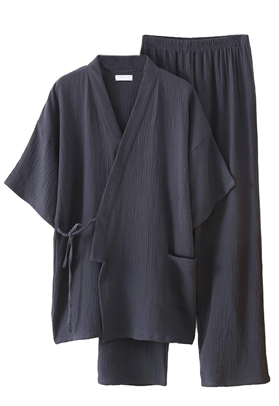 

Пижама из двойной марли для мужчин и махровая деликатная подарочная темная короткая в японском стиле женская, 100% хлопок, ткань, домашняя одежда, одежда после ванны, домашняя одежда,