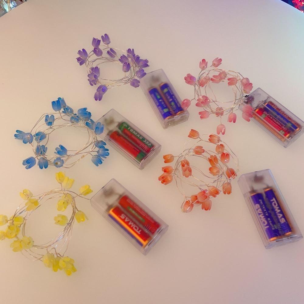 Battery Operated Flowers Night Light 5M 50LED Flower Fairy Light Tulip String Lights  Home