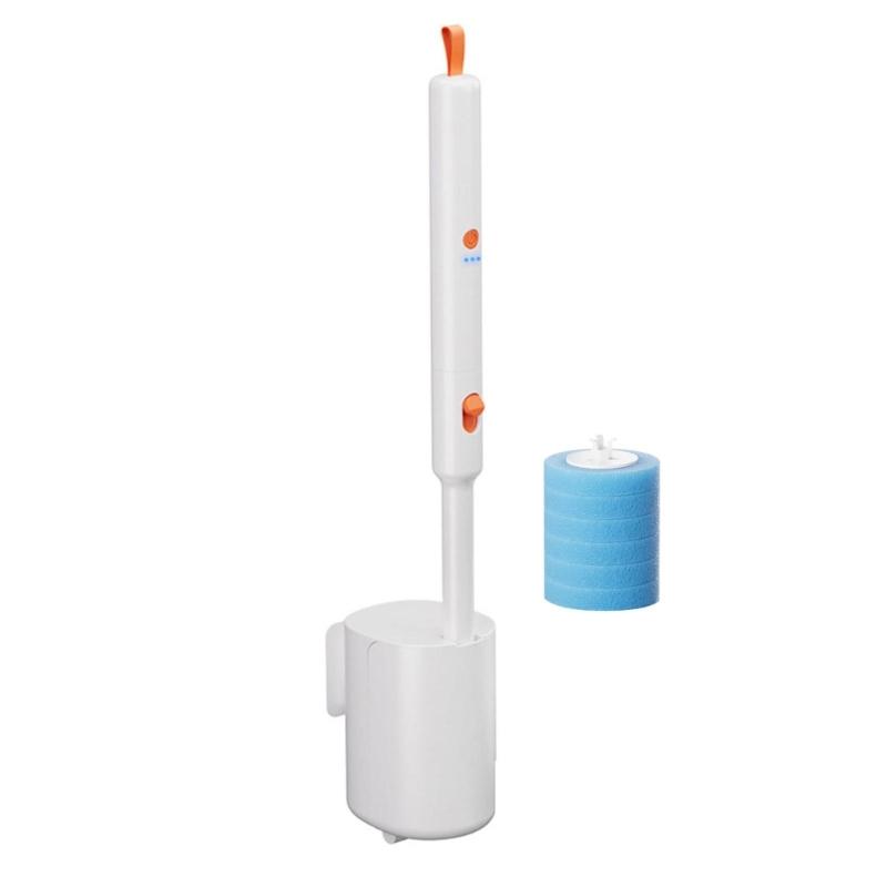 Automatic Spin Toilet Scrubber Motorized Toilet Brush Wall Mounted Design Replaceable Brush Head for Deep Cleaning