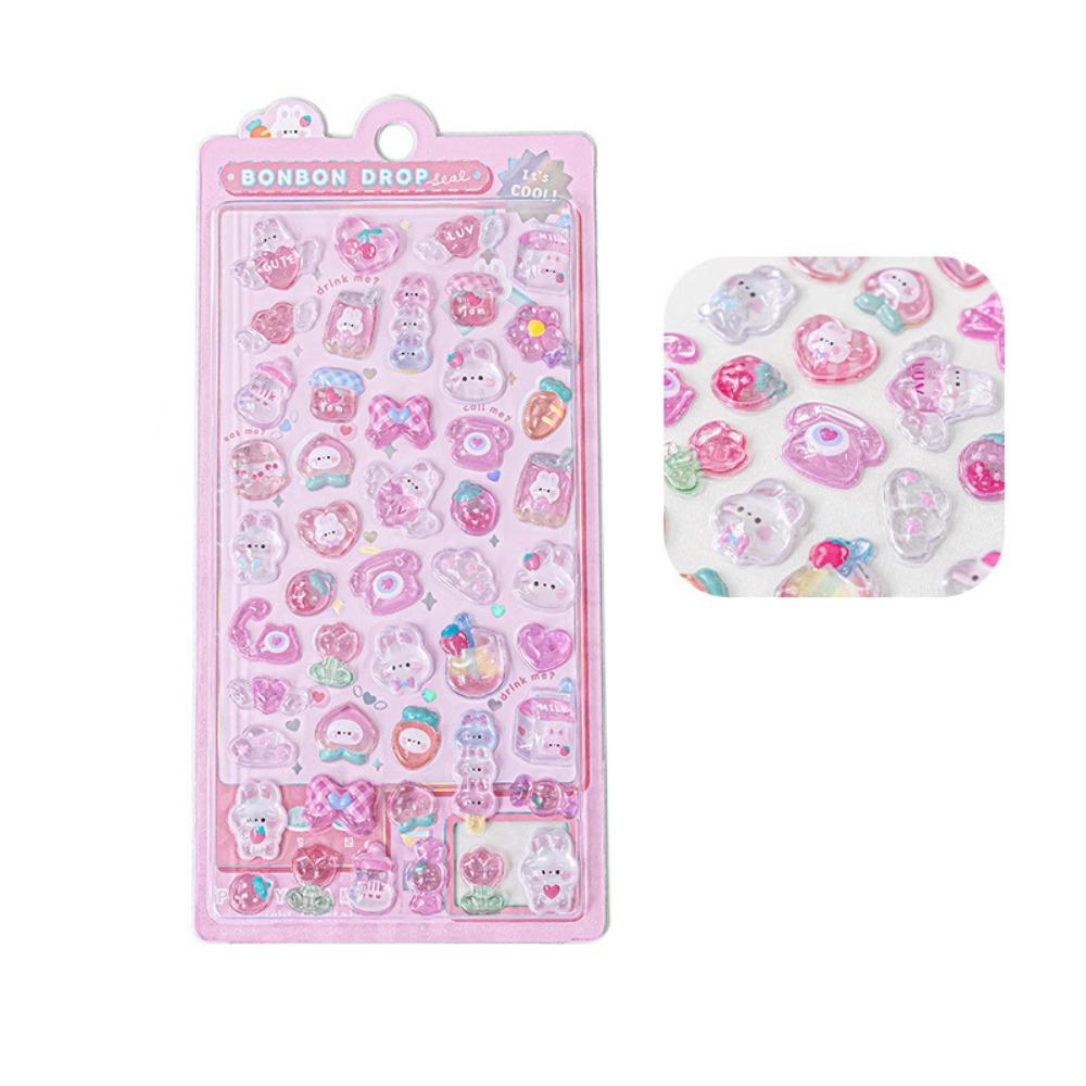 Cute Candy Animal Drop Sticker Aesthetic DIY Toy Stickers 3D Decor Stickers  DIY Scrapbooking