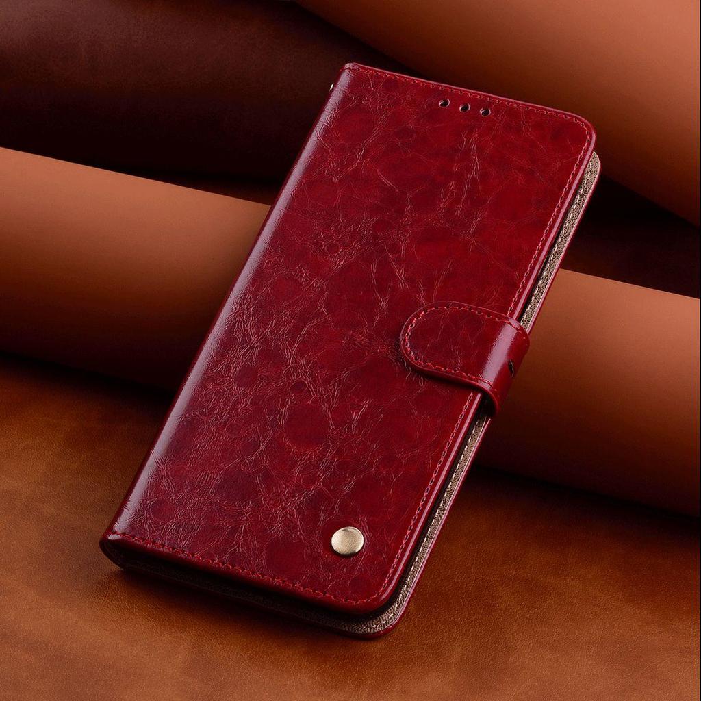 Vintage Crazy Horse Texture PU Leather Flip Wallet Phone Case for Samsung Galaxy A22s 5G,A22 5G Card Holder Kickstand Shockproof Protective Cover