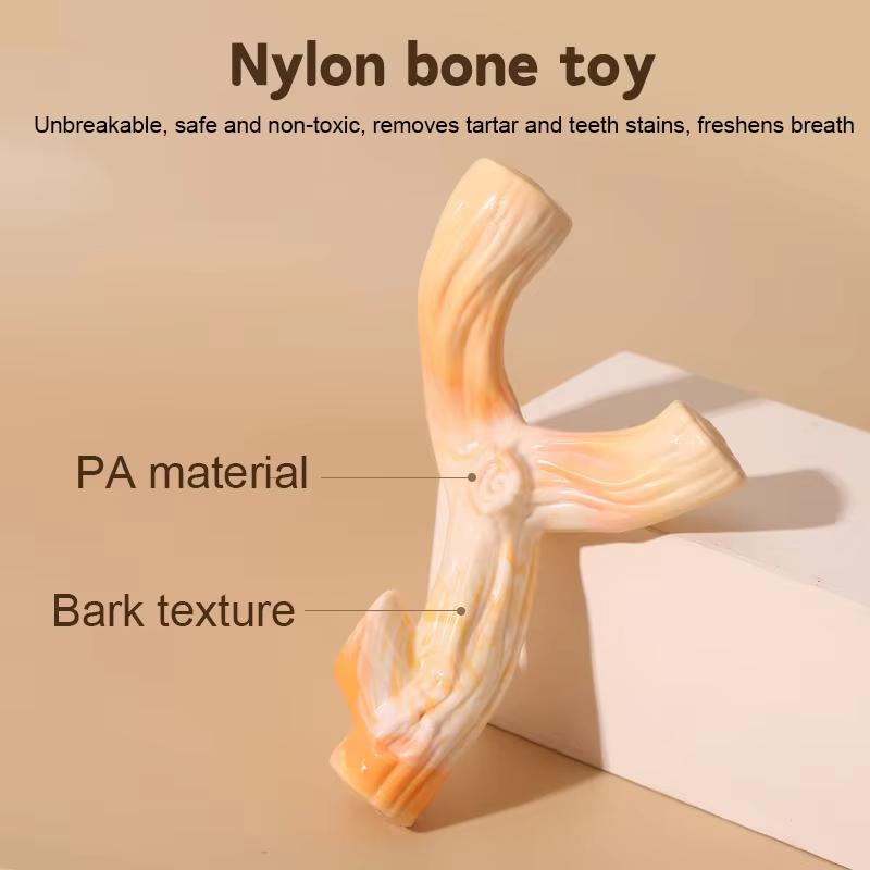 Eco-Friendly Nylon Pet Molar Stick Y-Branch Design Teeth Cleaning Chew Toy for Dogs Interactive Training & Boredom Relief