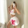 Split Skirt Swimsuit Female Sexy Positioning Printing Mesh Stitching Slim Bikini Suit