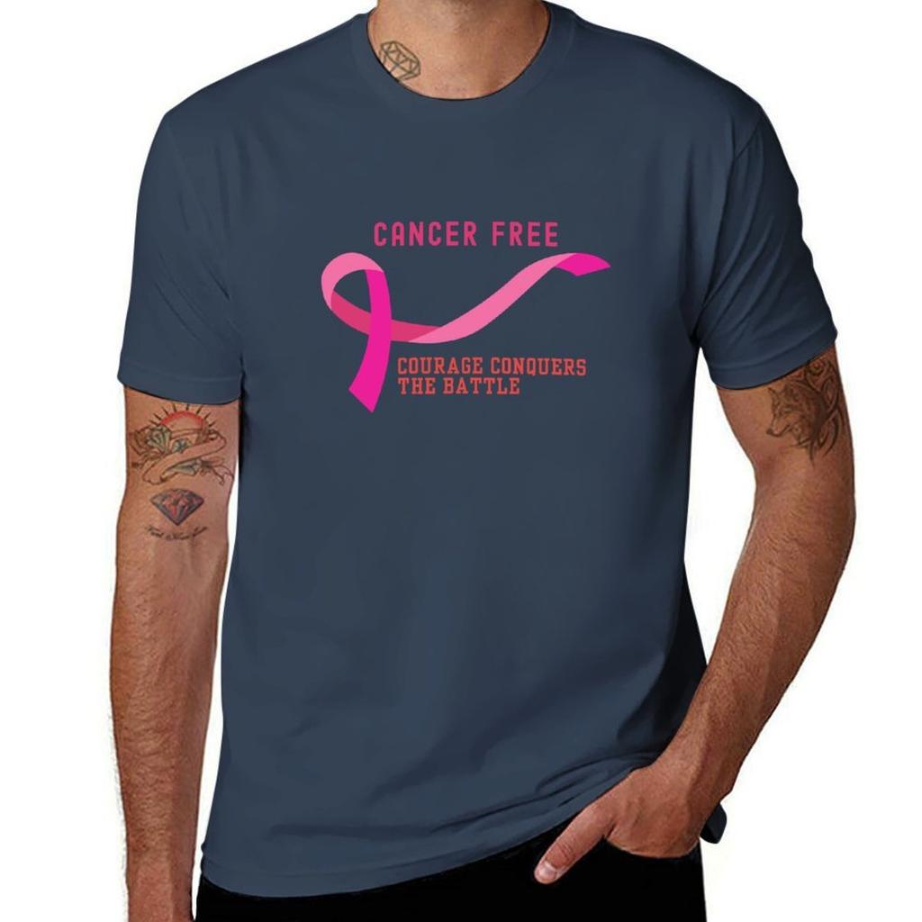 Cancer Free T-Shirt T Shirts for Man Cotton Funny Anime Tshirt Cotton Tshirt 100% T-Shirt