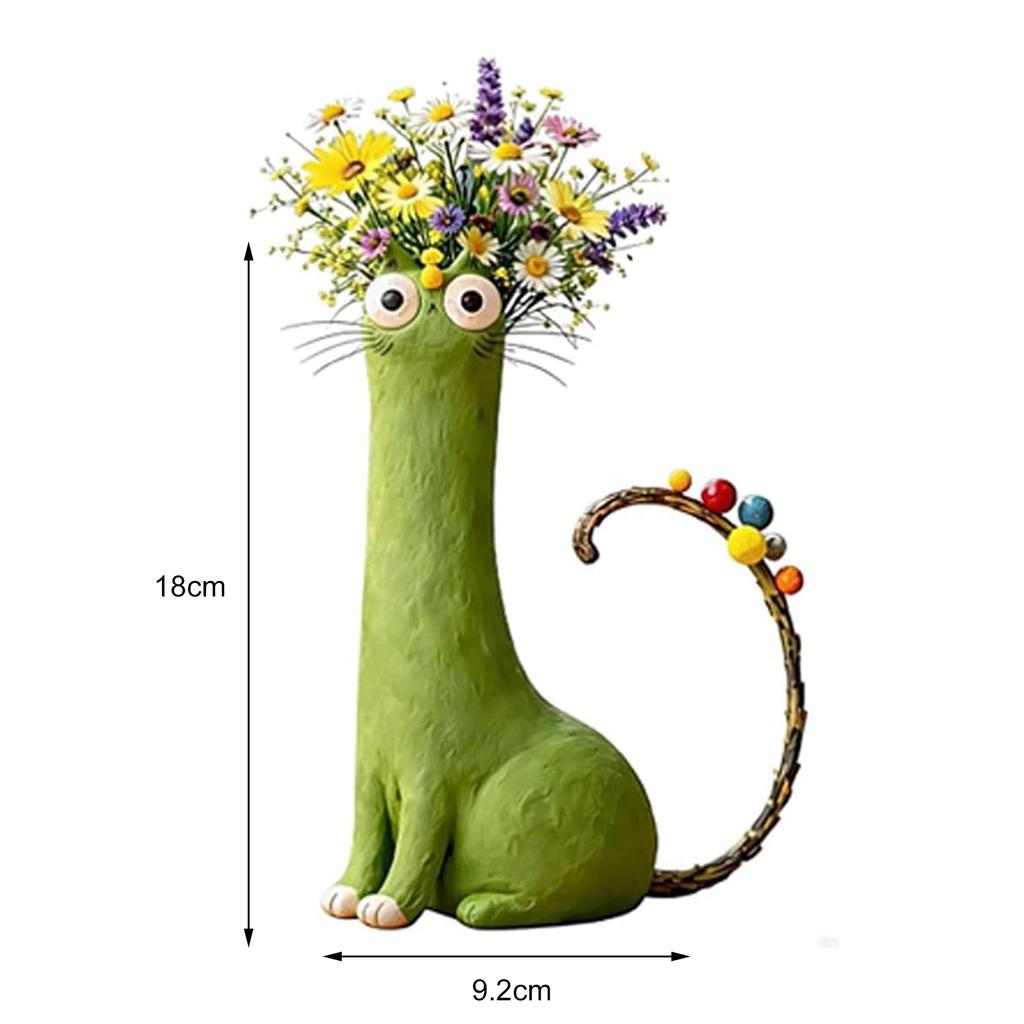Cute Cat Shaped Flower Vase Modern Decorative Cat Vase Creative Ornament Aesthetic Table Decor for Flowers/Accessories