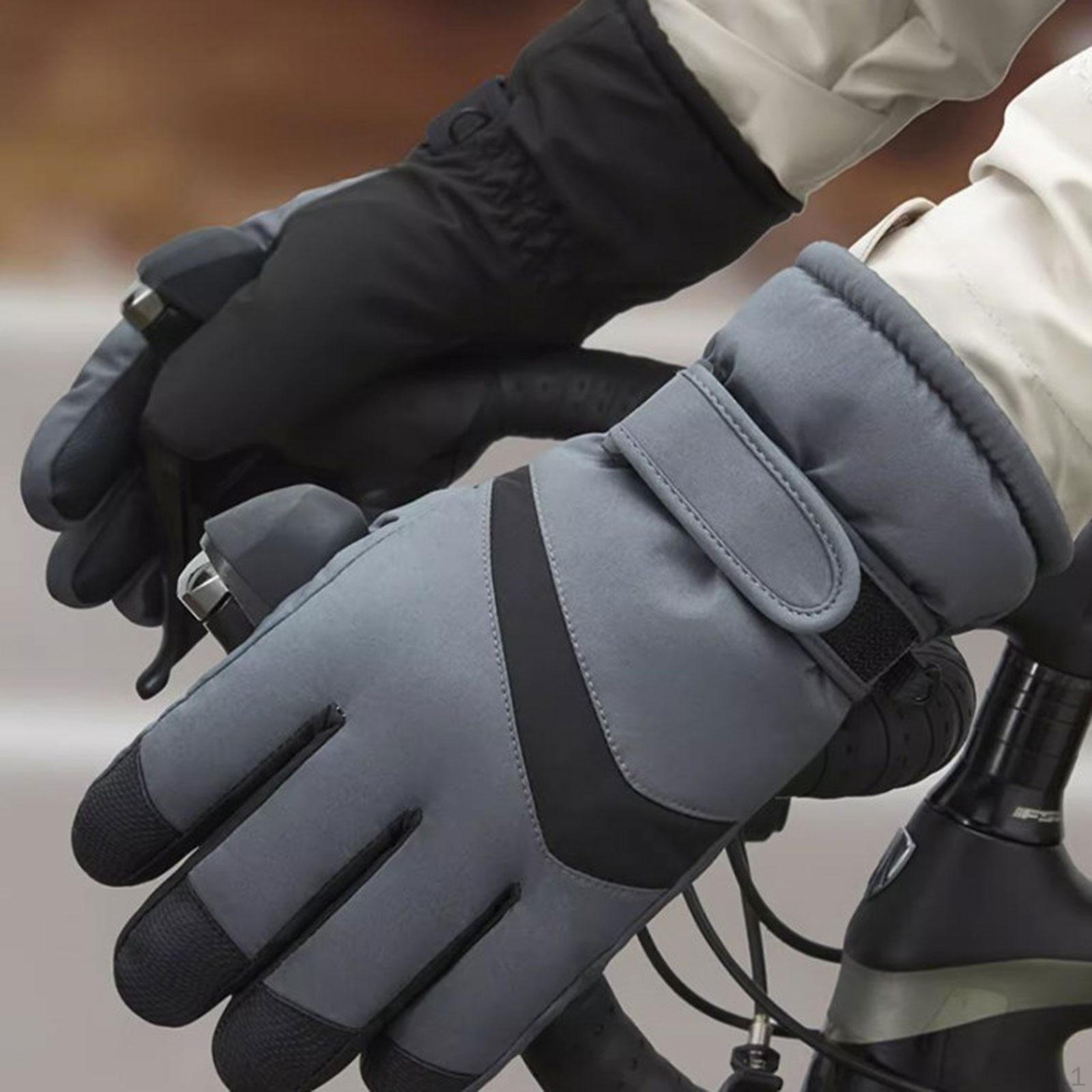 

Зимние теплые перчатки для велосипеда 1 пара ветрозащитные для горного велосипеда лыжи полный палец серый