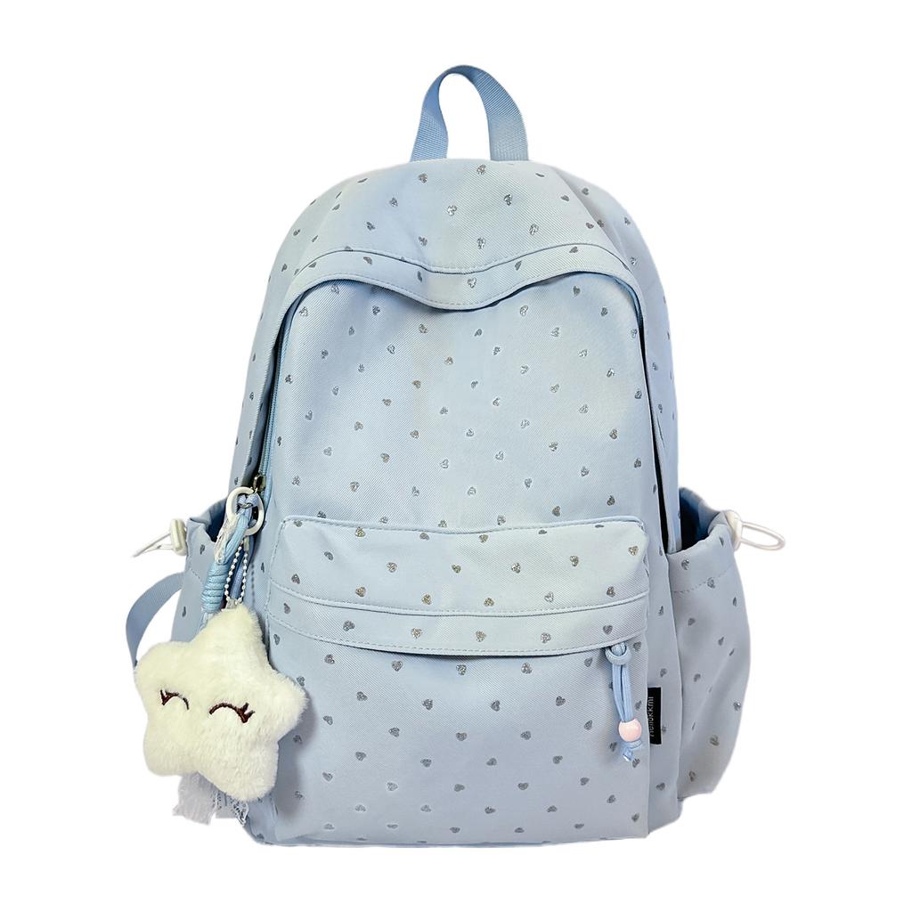 Schoolbag Small Fresh Love Polka Dot Backpack Women's Large Capacity Versatile High Value Niche Ins Junior High School Student Schoolbag