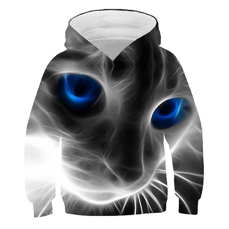 Girls' 3D Animal Cat Hoodie Long Sleeve 3D Print Fall Winter Cute Adorable Kids 3-13 Years Outdoor Daily Regular Fit