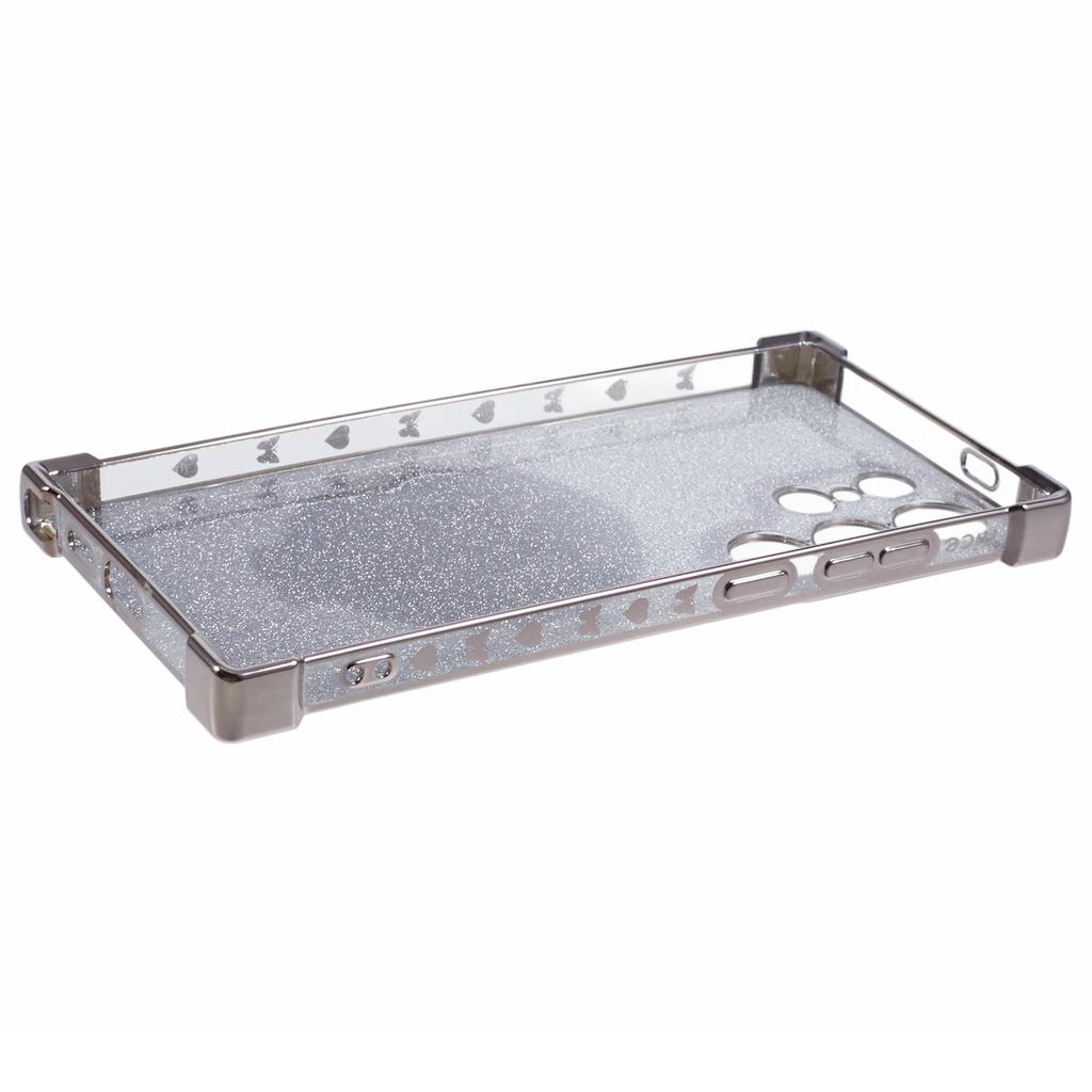 Etui na Samsunga Galaxy S24 Ultra Brokatowe Etui TPU na Telefon ze Stojakiem Lusterko