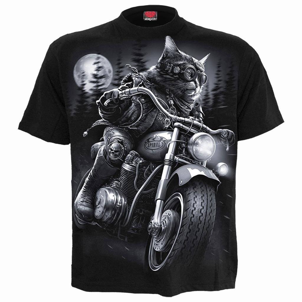 Spiral Direct Unisex Adult Nine Lives Back Print T-Shirt