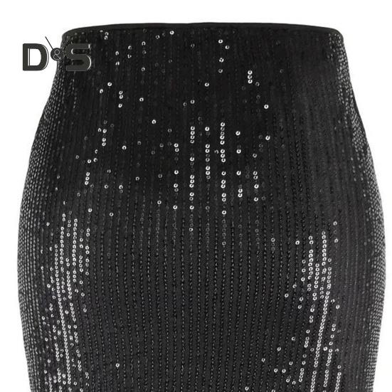Dame Miniskjørt Høy midje Paljetter Kort skjørt Sexy stil Hofteomsluttende Glitrende skjørt Fester Bryllup Klubber Bruk