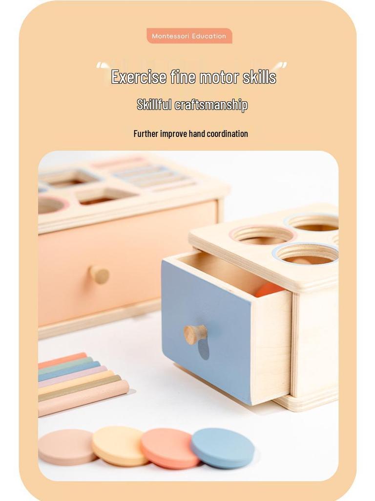 Montessori Pädagogische Münzbox: Farben- & Formerkennungsblöcke für Babys & Kleinkinder