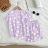 Kids Casual Short Sleeve Top and Shorts Set Lightweight Comfortable Soft Fabric Animal Print Summer Outfit for Boys and Girls