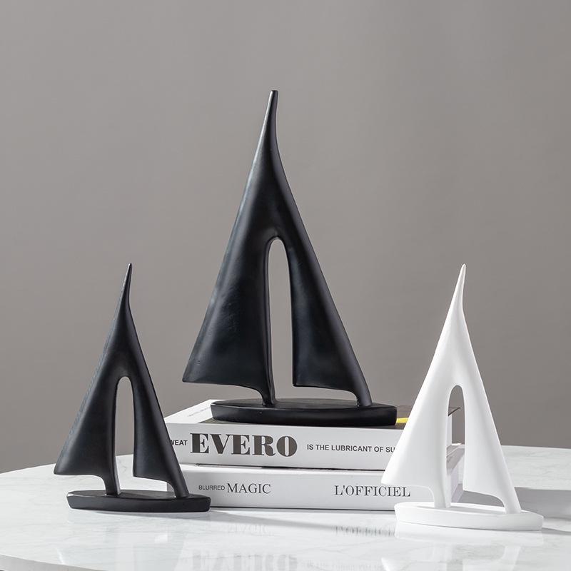 Modern Luxury Sailboat Ornament for Living Room, Foyer, or Office Decoration