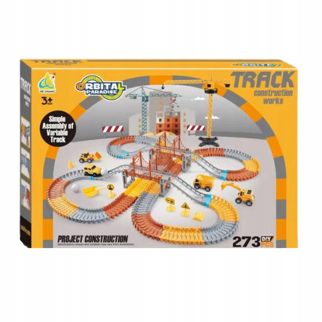 Mega XXL Elektrická Závodní Dráha Stavební Park Staveniště Sada 273 EL