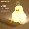 1pc Cute Silicone Duck Night Light, For Bed, Shooting Control, Three Level Brightness Adjustable, Gift For Boys Girls Birthday Christmas, USB Powered