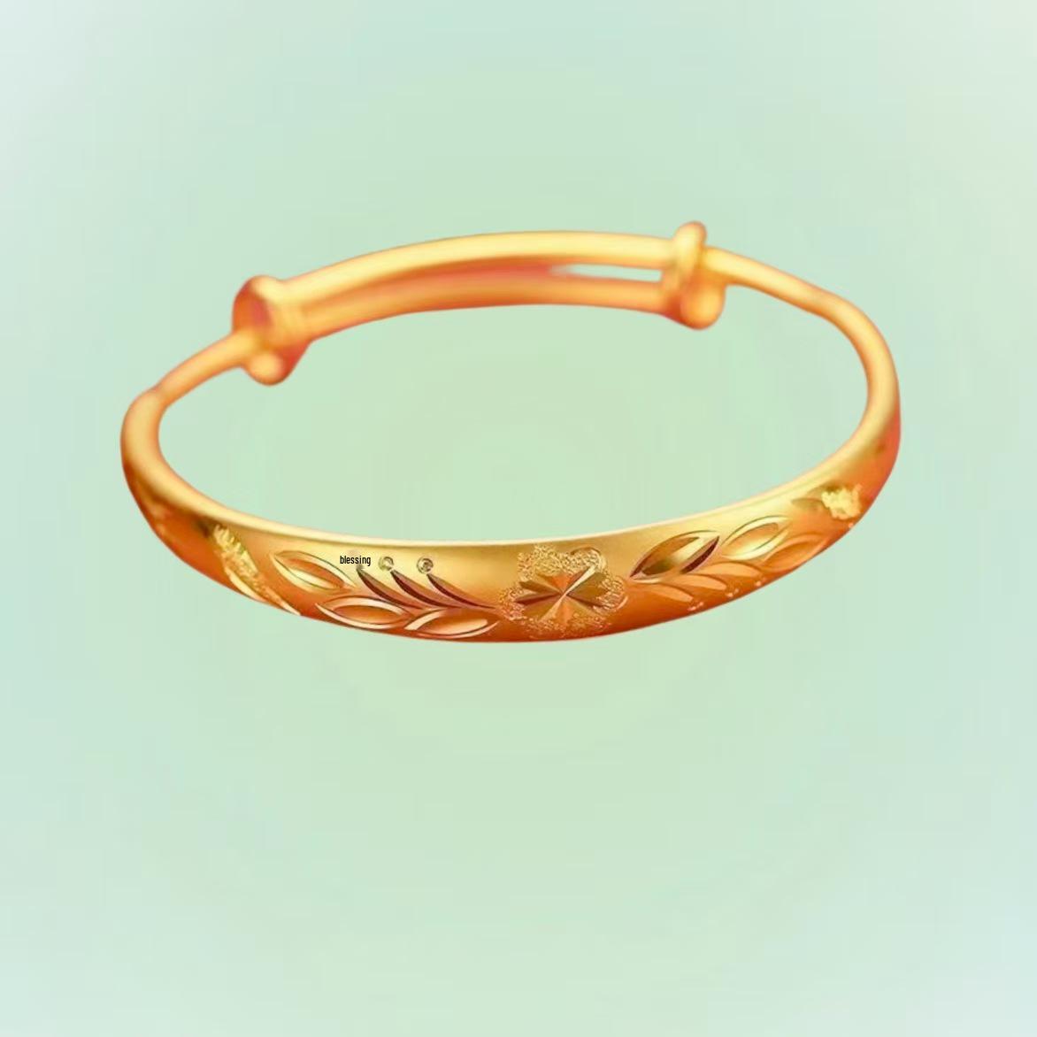 Браслет-манжета из сплава с рисунком сливовых цветов, раздвижной