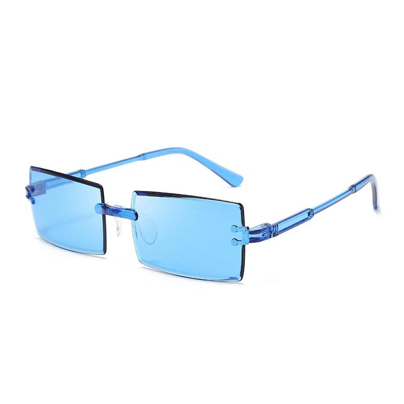 

Fashion Rimless Rectangular Sunglasses Candy Color Square Sun Glasses UV400 Shade Frameless Women Summer Outdoor Travel Goggles