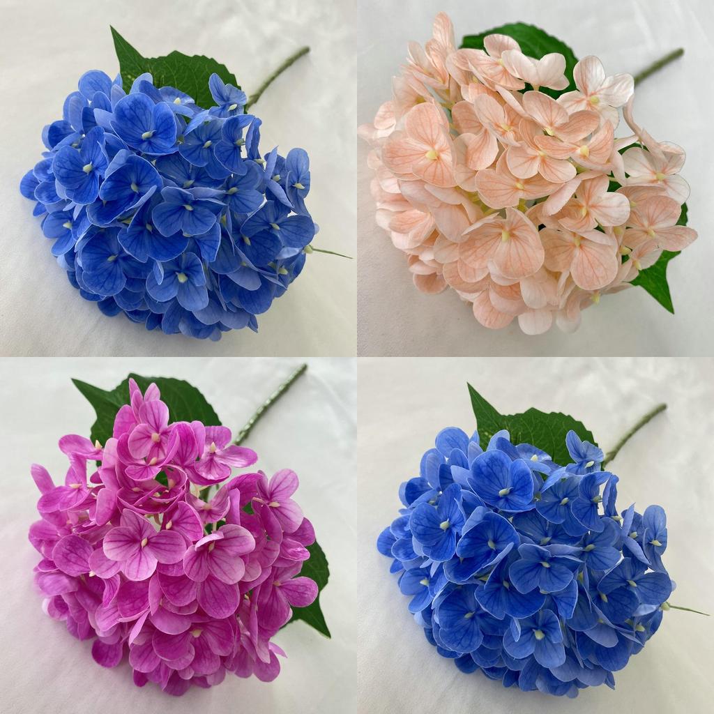 Realistic 72 Petal Soft Touch Artificial Hydrangea Flowers For Wedding Home Decor