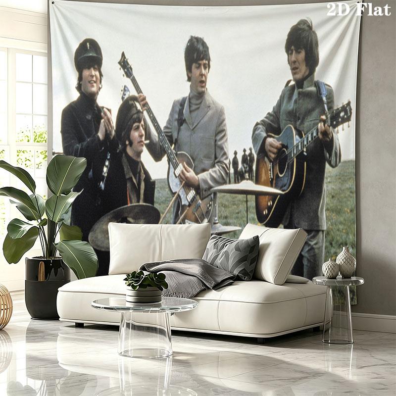 Fab Four Wall Tapestry, Aesthetic Printed Fabric Blanket, Suitable for Bedroom, Living Room, and Home Decor.